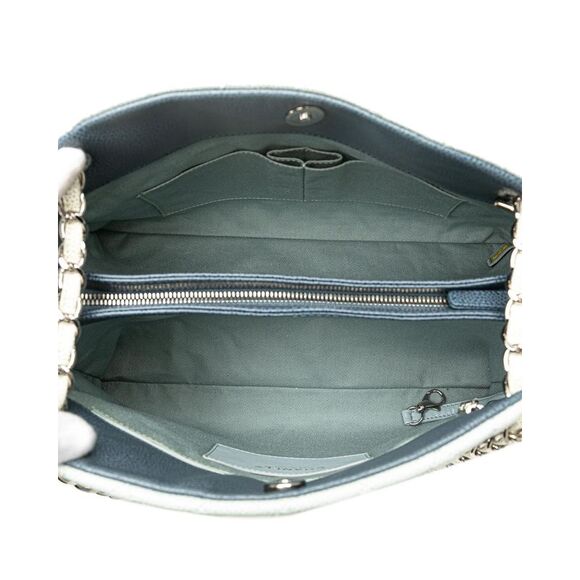 Pre Loved Chanel Large Tricolor Caviar Just Mademoiselle Bowling Bag Women Blue - Picture 4 of 8